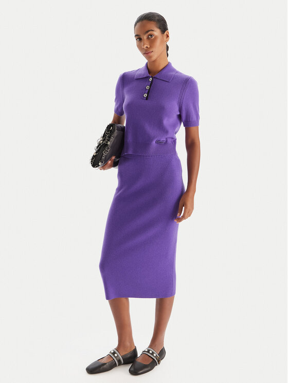 PINKO PINKO Тениска с яка и копчета Gorgona 105450 A2Q9 Виолетов Regular Fit