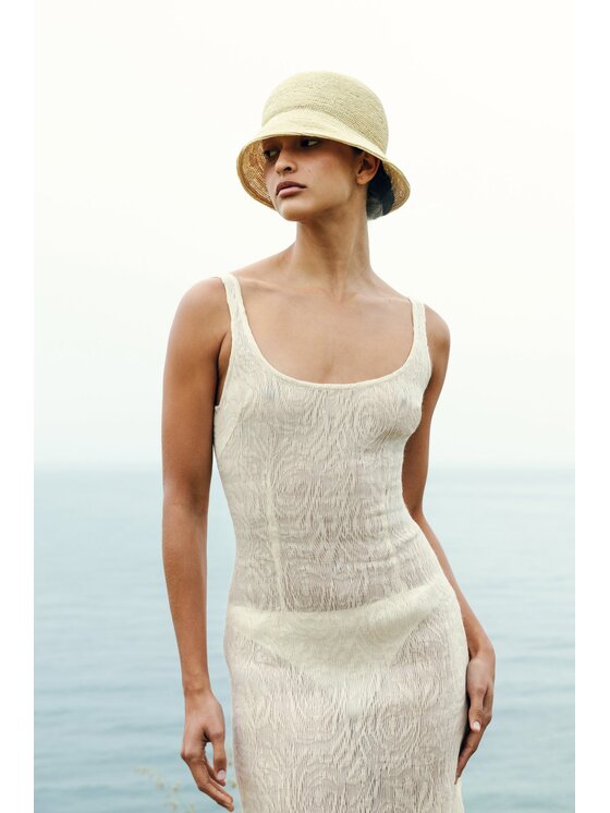 Paris+Hendzel Paris+Hendzel Kapelusz Raffia Bucket Hat - No.01 Biały