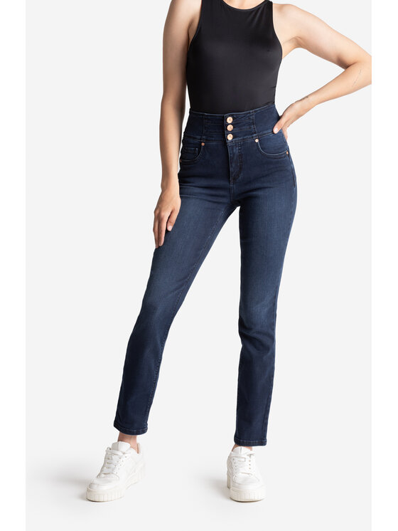 RJ Rocks Jeans RJ Rocks Jeans Jeansy Vicki Granatowy Slim Leg
