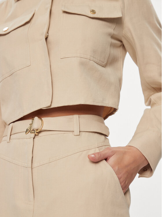 Patrizia Pepe Patrizia Pepe Rochie tip cămașă 8A1251/A372-B182 Bej Regular Fit