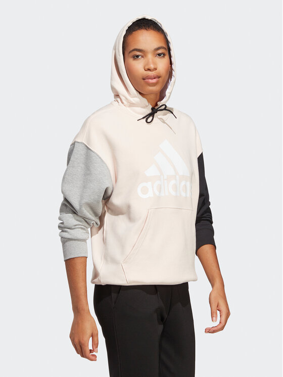 adidas Bluza Essentials Big Logo Oversized French Terry Hoodie IC9868  Różowy Loose Fit | Modivo.pl