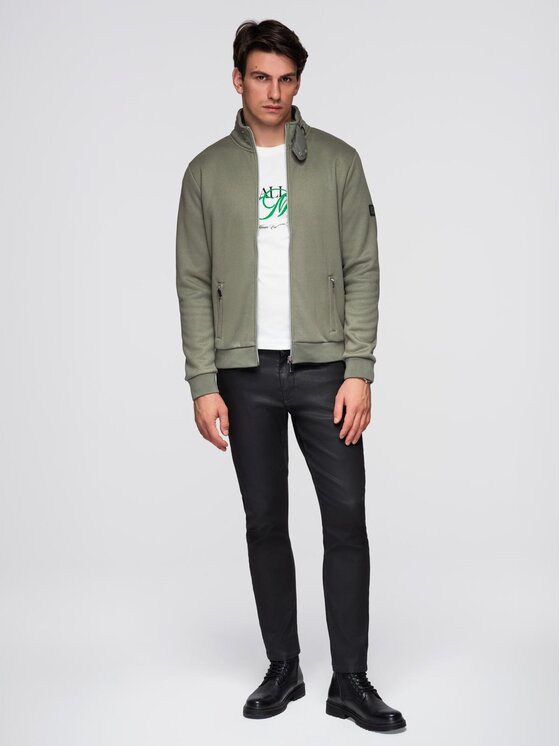 Ombre Ombre Kurtka przejściowa C645 Khaki Regular Fit