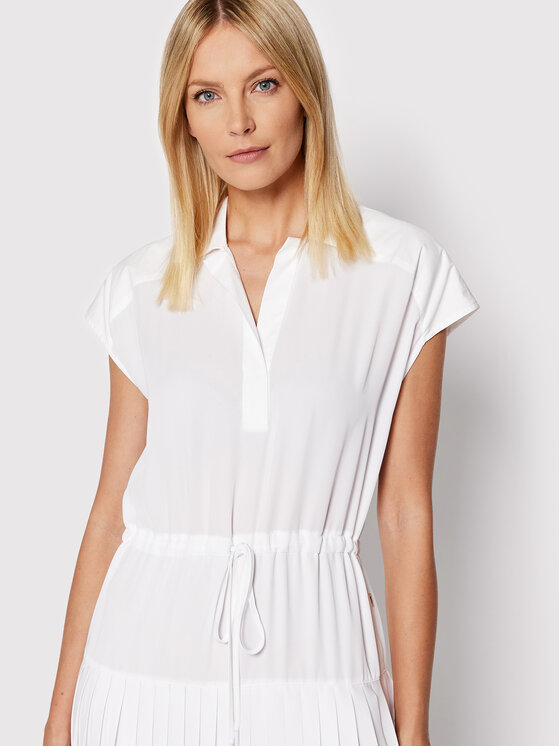 Trussardi Trussardi Ежедневна рокля Poly 56D00587 Бял Regular Fit