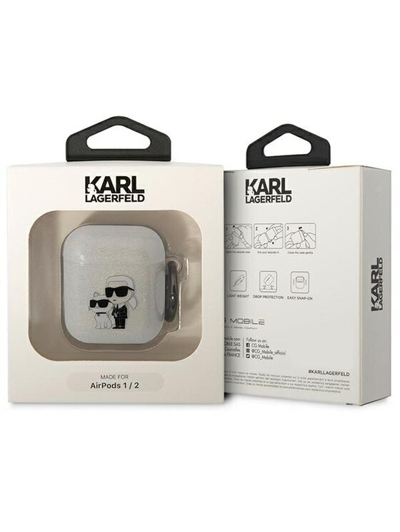 KARL LAGERFELD KARL LAGERFELD Etui na słuchawki AirPods 1/2 Przezroczysty