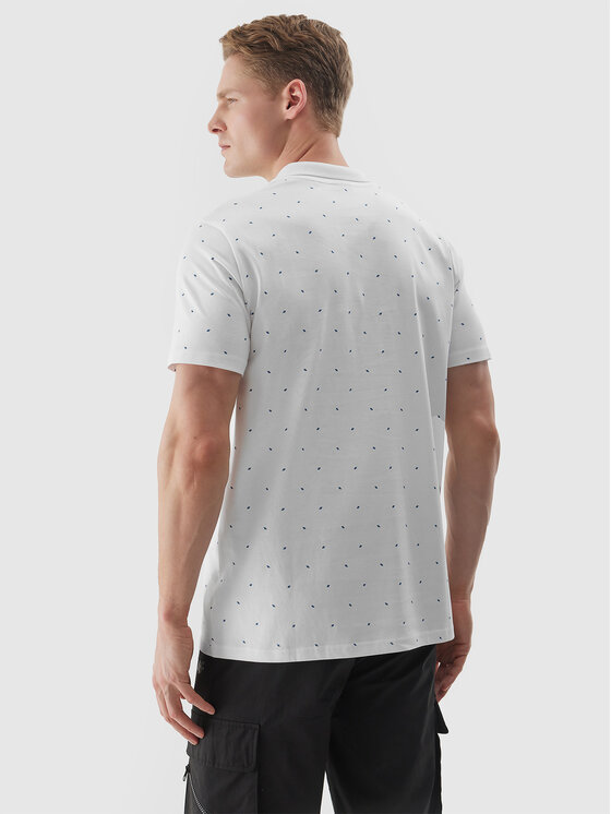 4F 4F Polokošeľa 4FWSS25TPTSM703-10S Biela Regular Fit