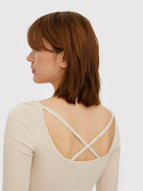 Vero Moda Vero Moda Majica Glory 10268008 Écru Slim Fit