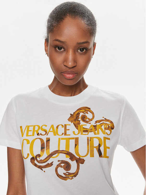 Versace Jeans Couture Versace Jeans Couture T-Shirt 76HAHG00 Λευκό Slim Fit