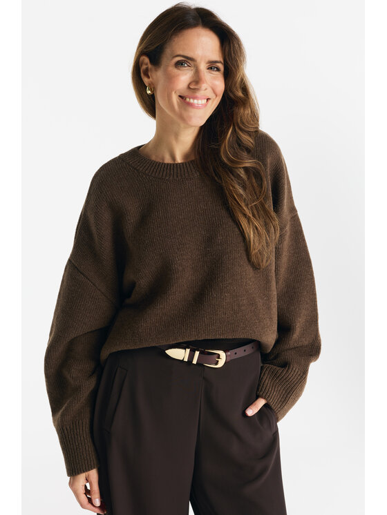 Salme Salme Sweter Livia Brązowy Oversize