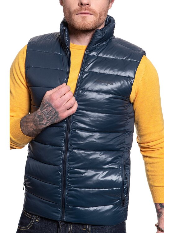 Wrangler Wrangler Smanicato PUFFER VEST Blu Regular Fit