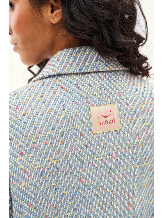 NAOKO NAOKO Marynarka Bubble Sky Szary Regular Fit