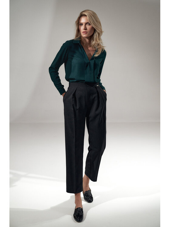 FIGL FIGL Dámske nohavice M720 Čierna Regular Fit