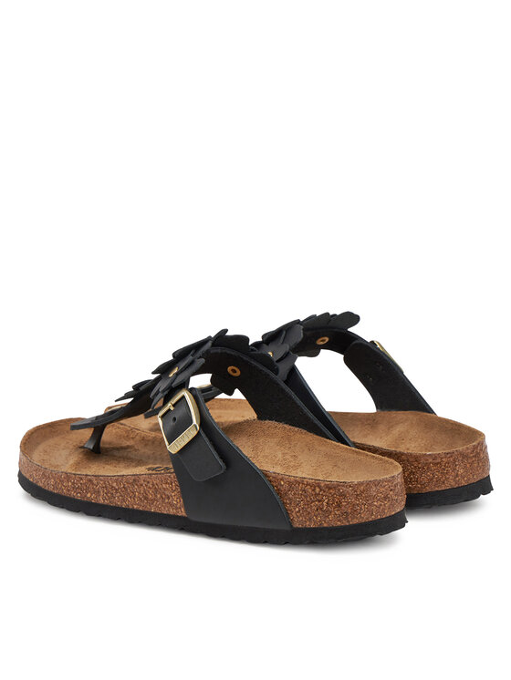 Birkenstock Birkenstock Japonki Gizeh Flowers 1026719 Czarny