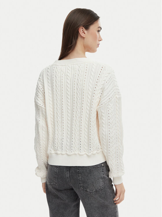 Tommy Jeans Tommy Jeans Kardigán DW0DW23024 Ekru Regular Fit