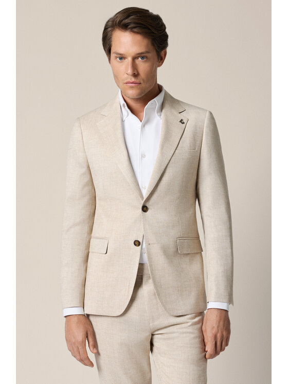 Lancerto Lancerto Marynarka Vigoleno MA131126000002 Beżowy Regular Fit