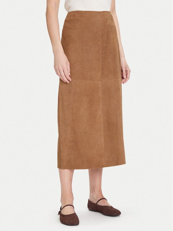 MAX&Co. Gonna di pelle Guelfi 2526406011200 Marrone Straight Fit, taglia : 48