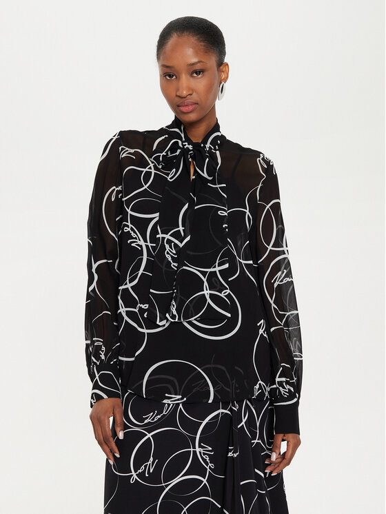 KARL LAGERFELD KARL LAGERFELD Palaidinė 245W1604 Juoda Regular Fit