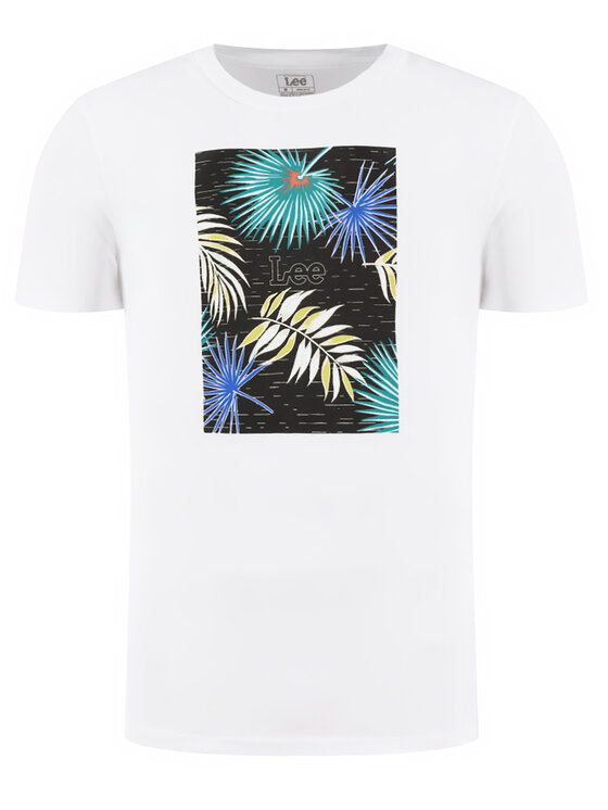 Lee Lee T-Shirt Botanical Print Tee L61IFE01 112113870 Biały Regular Fit
