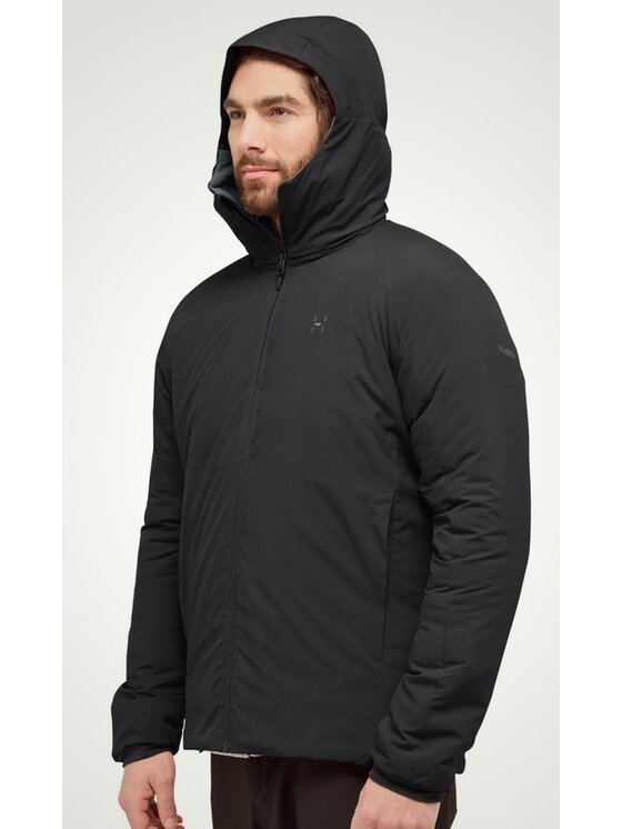 Haglöfs Haglöfs Kurtka przejściowa Kurtka ocieplana męska Mimic Alert Hood Czarny Regular Fit