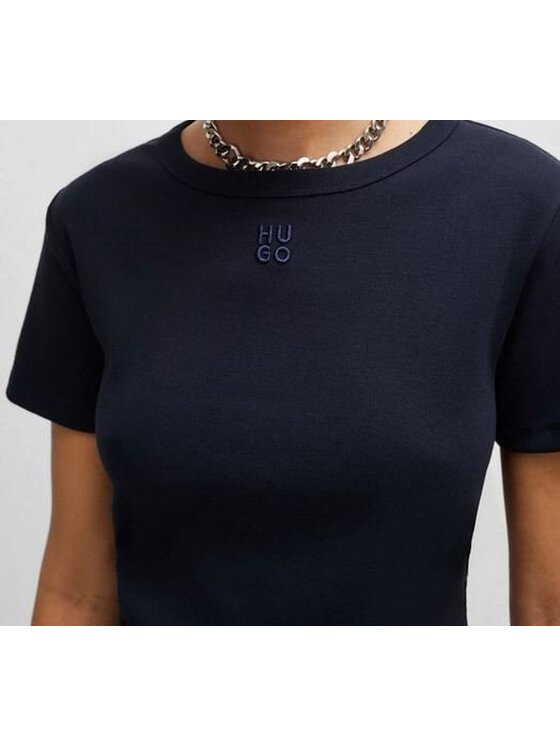 HUGO Hugo T-Shirt Deloris Tmavomodrá Regular Fit