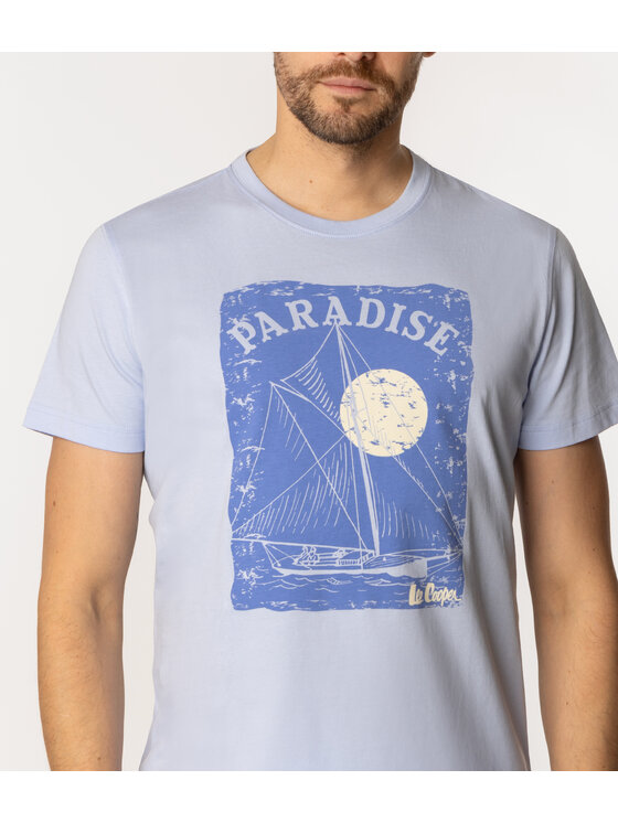 Lee Cooper Lee Cooper T-Shirt PARADISE 1160 Niebieski Regular Fit