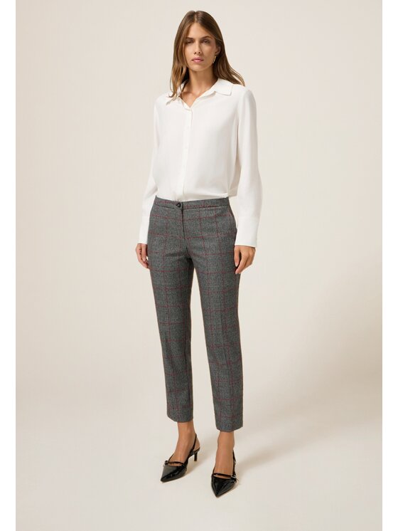 Oltre Oltre Spodnie materiałowe P030R108846N0Z3 Szary Regular Fit