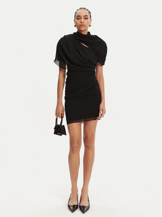 JACQUEMUS JACQUEMUS Koktejlové šaty 24H251DR130-1555 Černá Regular Fit