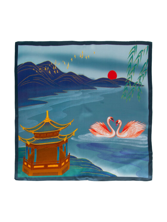 Apaszka ALLORA BE UNIQUE, Niebieskie, 100% silk