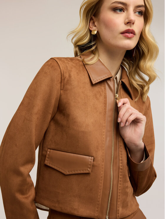 Motivi Motivi Giacca in similpelle R311Q001111N022 Marrone Regular Fit