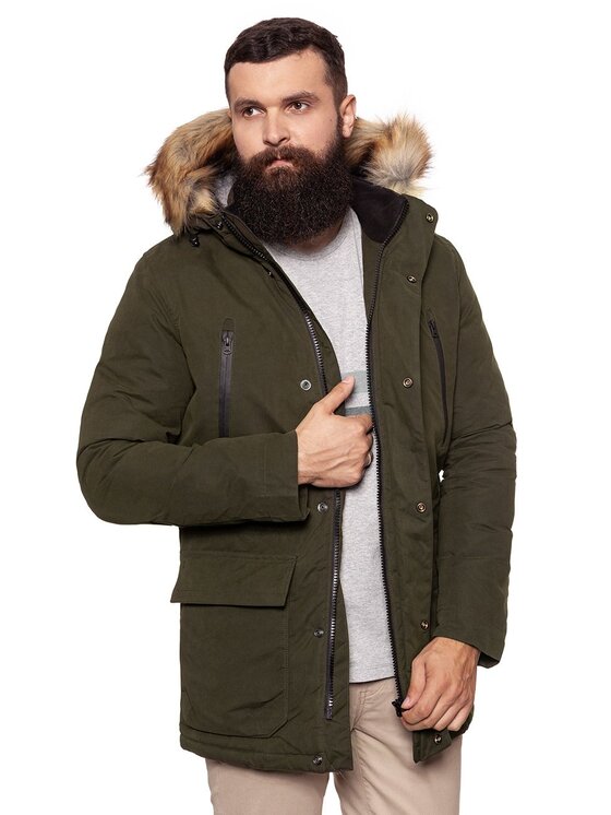 Wrangler Wrangler Kurtka zimowa PARKA Zielony Regular Fit