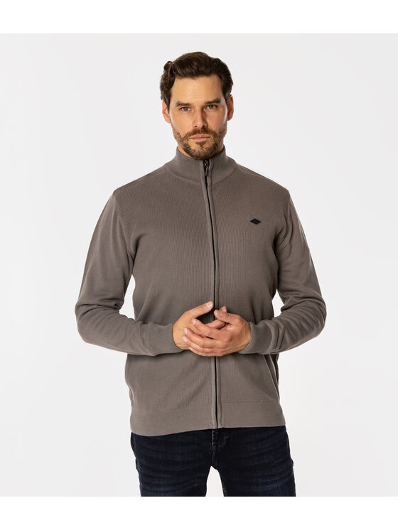 Lee Cooper Lee Cooper Sweter FARO Szary Regular Fit