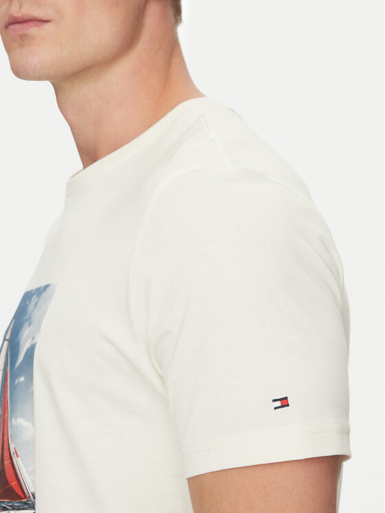 Tommy Hilfiger Tommy Hilfiger T-krekls Color Photo Print MW0MW38615 Bēšs Regular Fit