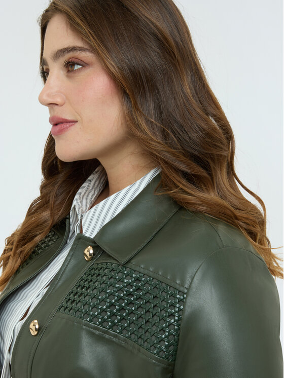 Fiorella Rubino Fiorella Rubino Kurtka z imitacji skóry R318T001291N035 Zielony Boxy Fit