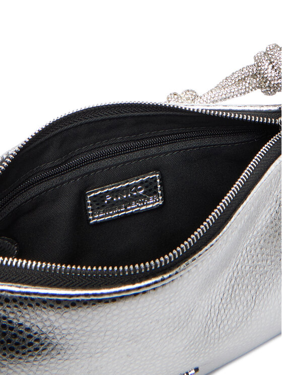PINKO PINKO Borsetta Half Moon Baguette Mini AI 25-26 PLTT 105915 A2WD Argento