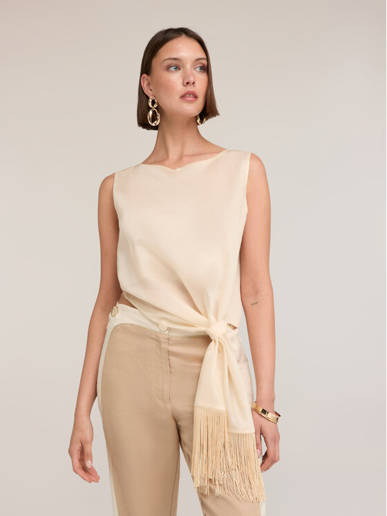 Motivi Motivi Blusa 2094Q002004N011 Crema Regular Fit