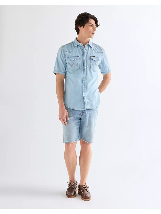 Wrangler Wrangler Szorty jeansowe TEXAS SHORTS Niebieski Straight Leg
