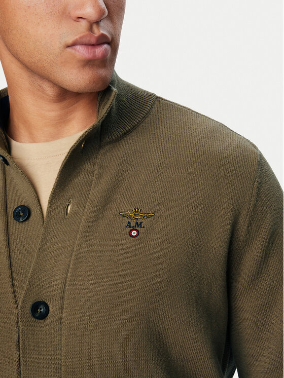 Aeronautica Militare Aeronautica Militare Kardigan 262MA1663UL00950 Brązowy jasny Regular Fit