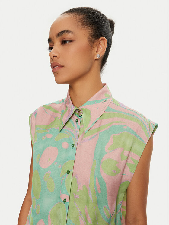 PINKO PINKO Bluzka 103116 A1NQ Zielony Regular Fit