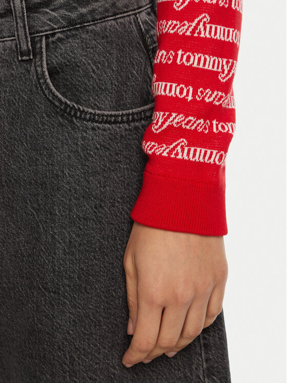 Tommy Jeans Tommy Jeans Kardigán DW0DW19340 Piros Slim Fit