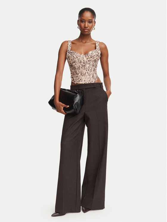 Bardot Bardot топ Carolina  60423TB Светлокафяв Slim Fit