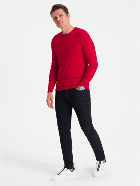 Ombre Ombre Svetr OM-SWBS-0106 Modrá Regular Fit