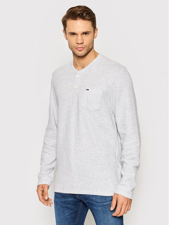 Tommy Jeans Longsleeve Henley DM0DM11438 Grau Regular Fit | Modivo.de