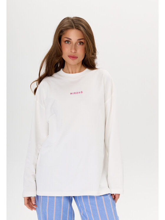 Mirons Mirons Longsleeve Print Biały Oversize
