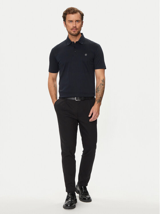 BOSS Boss Тениска с яка и копчета C-Parris 01 50520297 Тъмносин Regular Fit