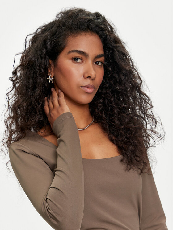 Pieces Pieces Halenka Neja 17151121 Hnědá Slim Fit