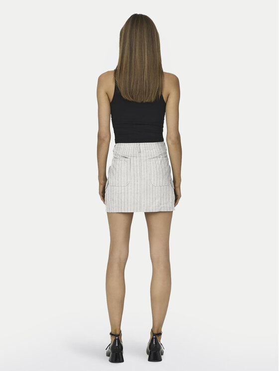 ONLY ONLY Minigonna Malfy-Caro 15310982 Bianco Regular Fit