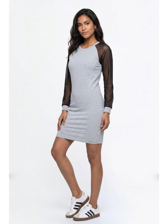 FIGL FIGL Každodenné šaty M1354 Sivá Straight Fit