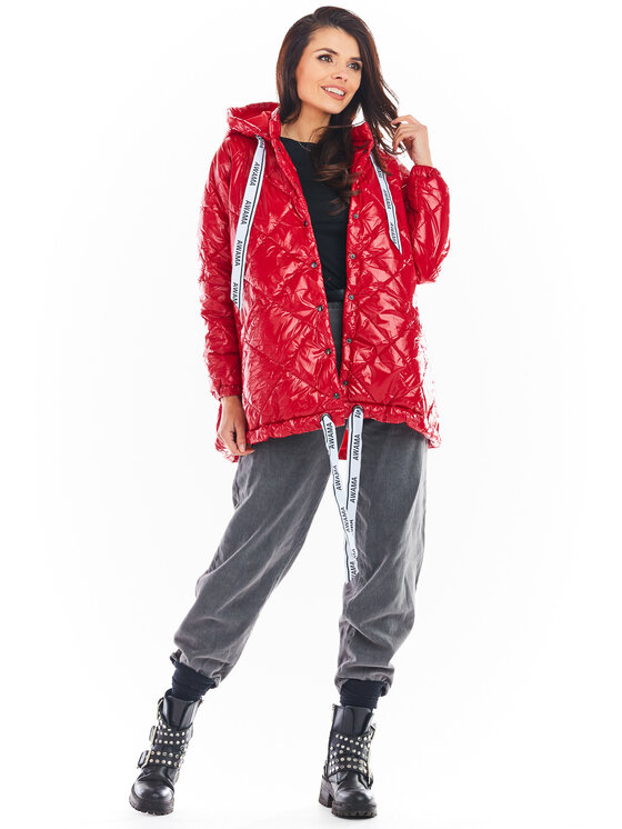 Awama Awama Kurtka damska A385 Czerwony Basic Fit