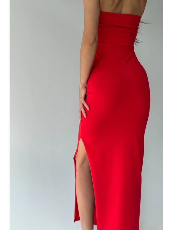 Chiara Wear Chiara Wear Sukienka letnia Sukienka maxi ROSE Czerwony Slim Fit
