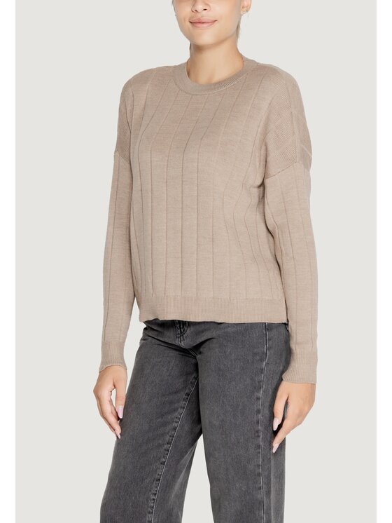 ONLY ONLY Maglione ONLTESS LS O-NECK KNT Beige Regular Fit