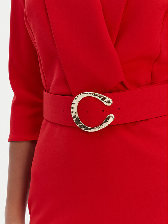 Rinascimento Rinascimento Коктейльна сукня CFC0126777003 Червоний Slim Fit